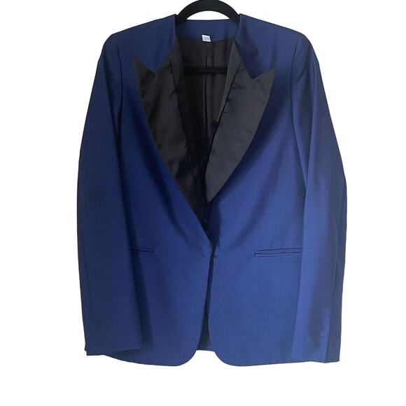 ACNE STUDIOS Cast Shark Wool Mohair Tuxedo Blazer Jacket in Blue Size 36/S - Picture 2 of 15